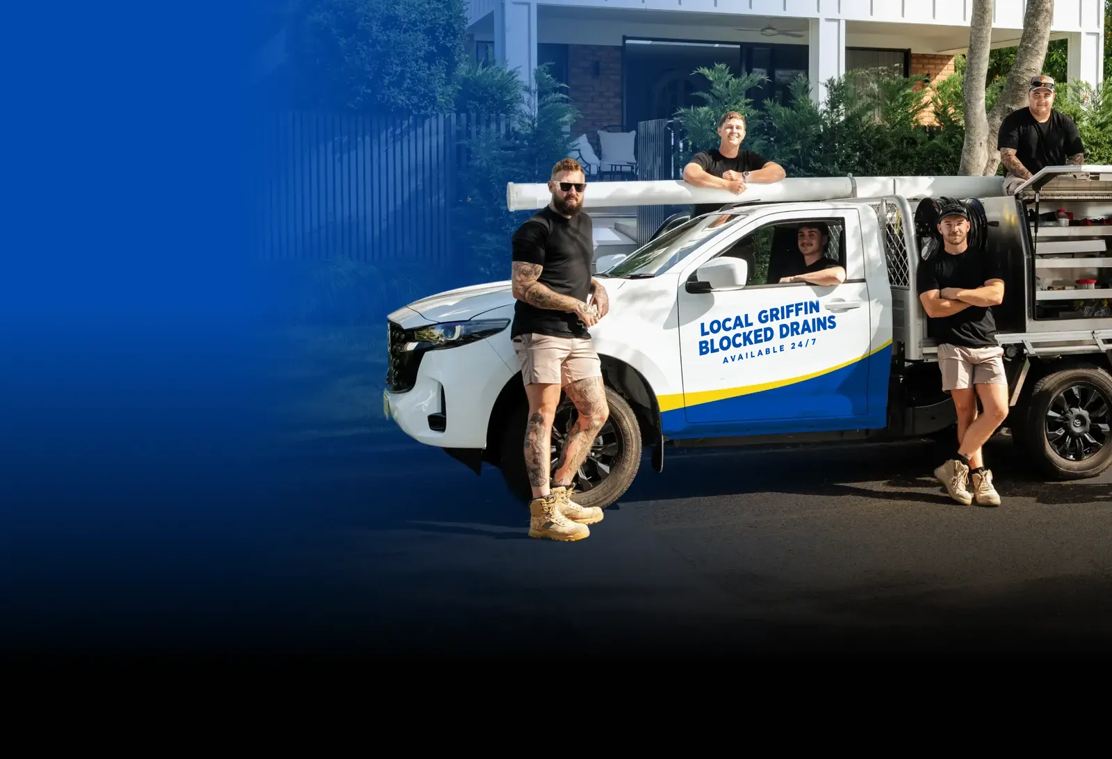 Local Griffin Blocked Drains team with the ute